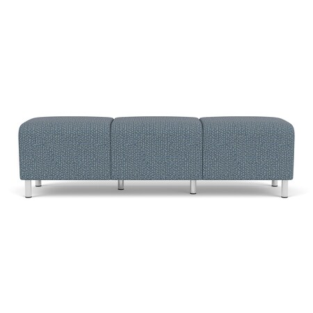 Lesro Siena Lounge Reception 3 Seat Bench, Brushed Steel, RF Serene Upholstery SN3001